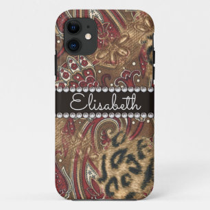 Case-Mate iPhone Case Le léopard et le motif de Paisley ajoutent le nom
