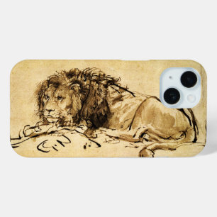 Coque Case-Mate iPhone LE LION DU CAP ALLONGÉ, Sépia antique, Noir