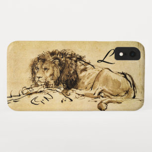Case-Mate iPhone Case LE LION DU CAP MENANT, Sepia, Monogramme noir