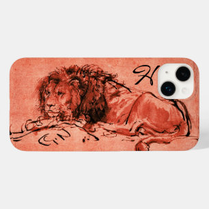 Coques Pour iPhone LE LION DU CAP MENANT VERS LE BAS, Rose, Monogramm