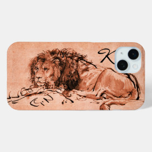 Coque Case-Mate iPhone LE LION DU CAP MENANT VERS LE BAS, Rose, Monogramm