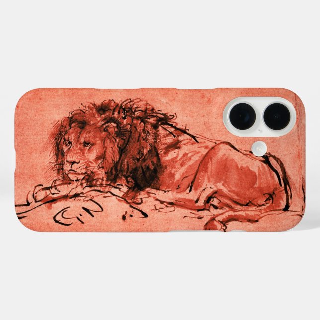 Coques Case-Mate iPhone LE LION DU CAP, Rouge antique, Noir (Verso (horizontal))