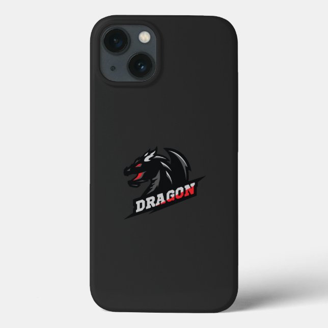 Coques Case-Mate iPhone le logo du dragon sur un arrière - plan noir (Verso)