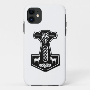 Coques Pour iPhone Le marteau du Thor païen avec le loup et les