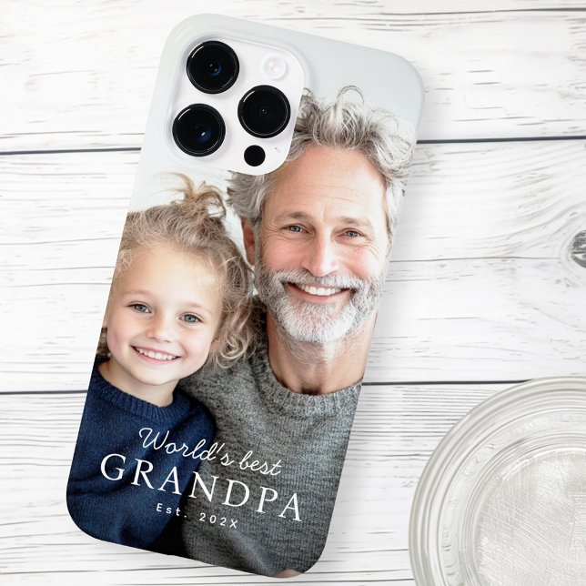 Coques Case-Mate iPhone Le meilleur grand-père du monde photo de l'année d (World's best grandpa grandfather est year photo Case-Mate iPhone case)