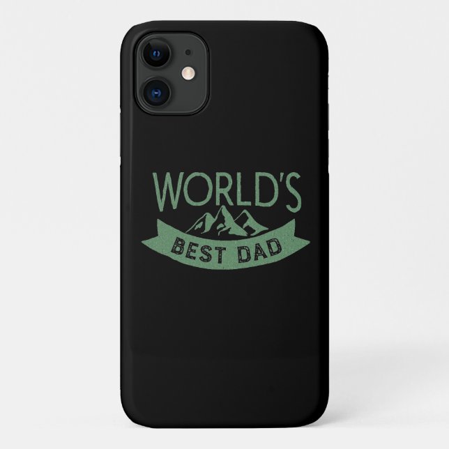 Coques Case-Mate iPhone Le meilleur papa vert et noir du monde (Dos)