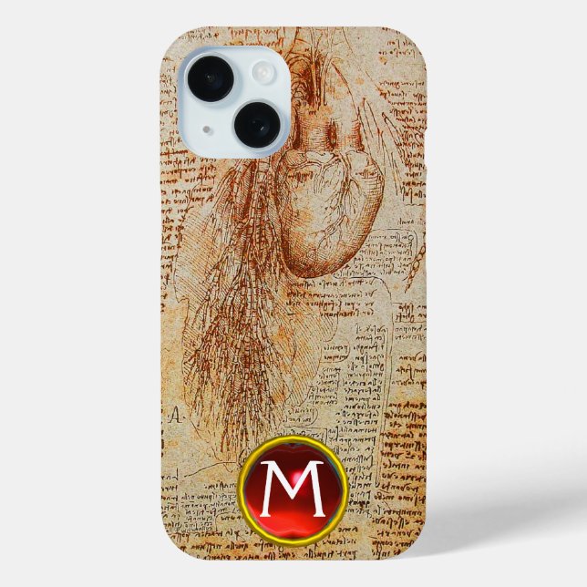 Coques Case-Mate iPhone Le monogramme gemmé du cœur et des artères bronchi (Verso)