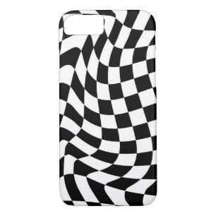 Case-Mate iPhone Case Le motif fou d'échiquier noir et le blanc couvre