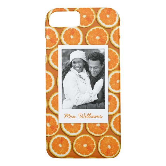 Coques Case-Mate iPhone Le motif orange | de tranche ajoutent votre photo (Dos)