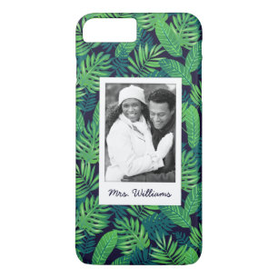 Coque iPhone 7 Plus Le motif tropical de feuille ajoutent votre