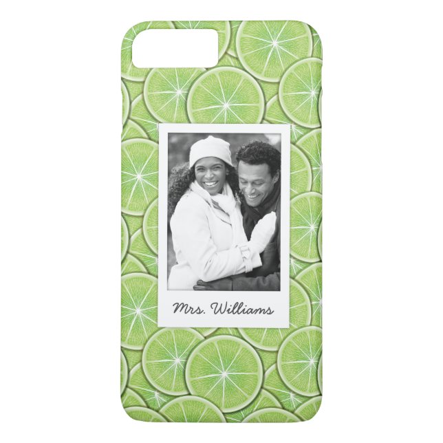 Coques Case-Mate iPhone Le motif vert | de chaux ajoutent votre photo (Dos)