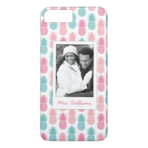 Coque iPhone 8 Plus/7 Plus Le motif vintage   d'ananas ajoutent votre photo