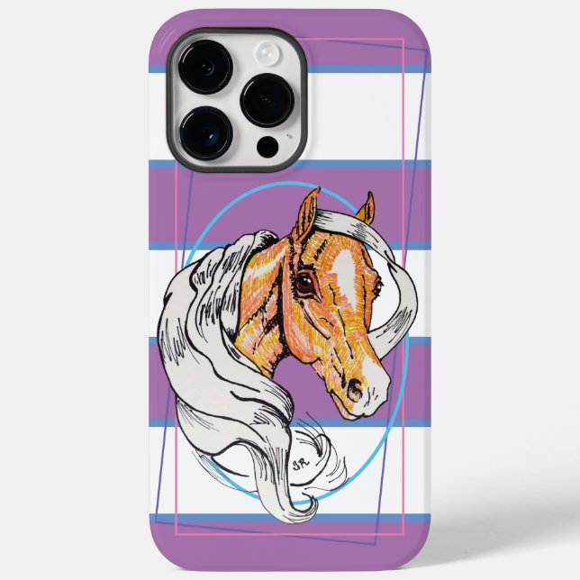 Coques Case-Mate iPhone Le Palomino (violet, bleu et blanc) Coque-Mate iPh (Verso)