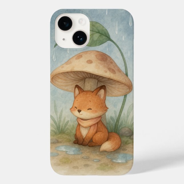 Coques Case-Mate iPhone Le Petit Renard dans la pluie (Verso)
