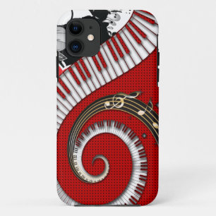 Etui iPhone Case-Mate Le piano verrouille des remous floraux grunges de