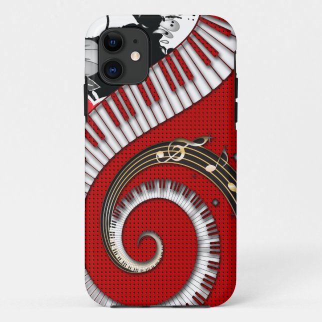 Coques Case-Mate iPhone Le piano verrouille des remous floraux grunges de (Dos)