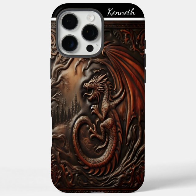 Coques Case-Mate iPhone Le pic du dragon en cuir (Verso)