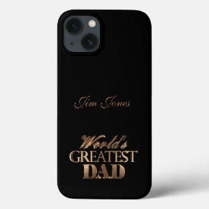 Case-Mate iPhone Case Le plus grand papa du monde Élégant texte noir et 