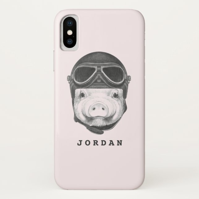 Coques Case-Mate iPhone Le porc de casse-cou | ajoutent votre nom (Dos)