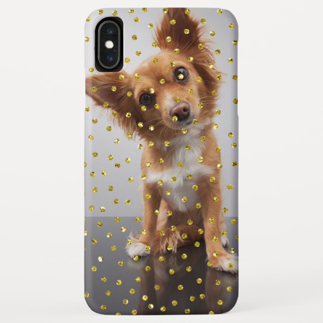 Coques Case-Mate iPhone Le recouvrement de confettis d'or, ajoutent votre (Dos)