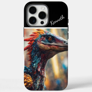 Coque iPhone 16 Pro Max Le regard du Raptor Arc-en-ciel