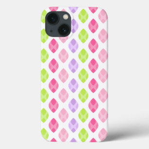 Etui iPhone 13 Le ressort coloré part du motif pourpre vert rose