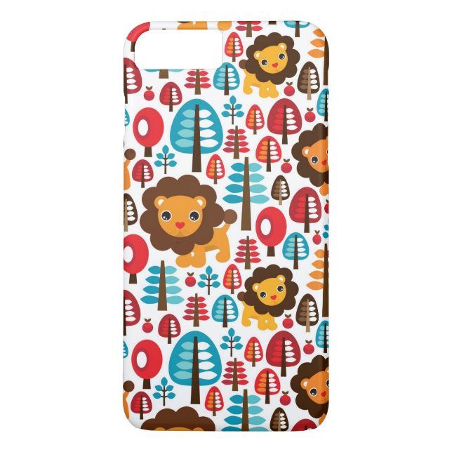 Coques Case-Mate iPhone le rétro lion mignon badine l'illustration (Dos)