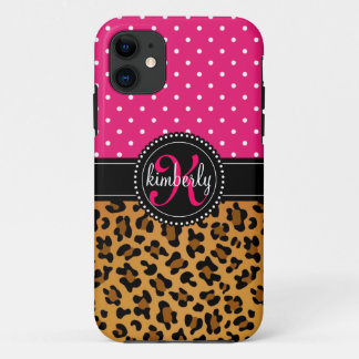 Case-Mate iPhone Case Le rose élégant d'empreinte de léopard pointille