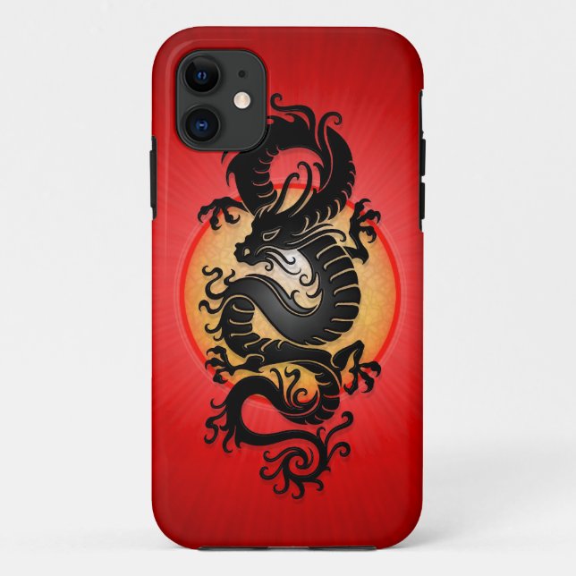 Coques Case-Mate iPhone Le rouge a éclaté le dragon chinois (Dos)