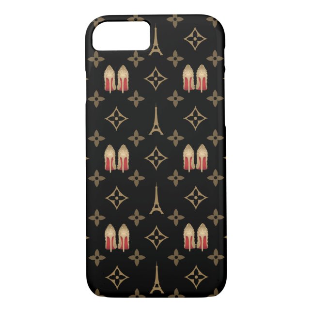 Coques Case-Mate iPhone Le rouge base le monogramme des talons BT de (Dos)