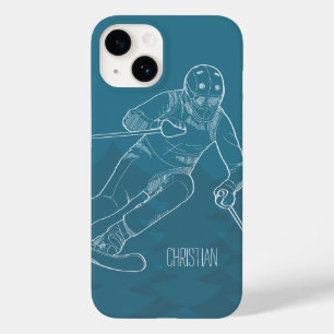 Coques Pour iPhone Le skieur personnalisé a esquissé le dessin sur 