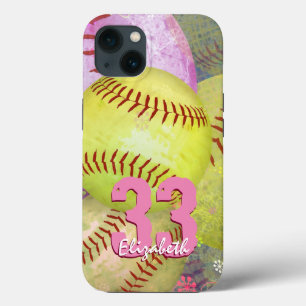 Coques Pour iPhone Le softball personnalisé de la fille