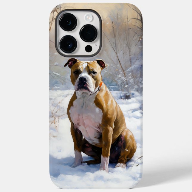 Coques Case-Mate iPhone Le Staffordshire Américain Laisser Neige Noël (Verso)