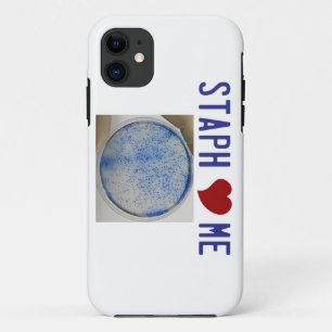 Coque iPhone 11 Le staphylocoque m'aiment dans le blanc