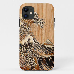 Coques Pour iPhone Le style en bambou de marqueterie de grande vague