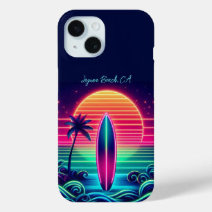 Coque Case-Mate iPhone Le surf du coucher de soleil de Neon