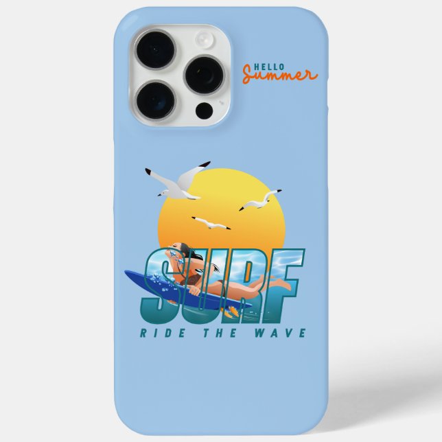 Coques Case-Mate iPhone Le surfeur chevauche la vague | (F) (Verso)