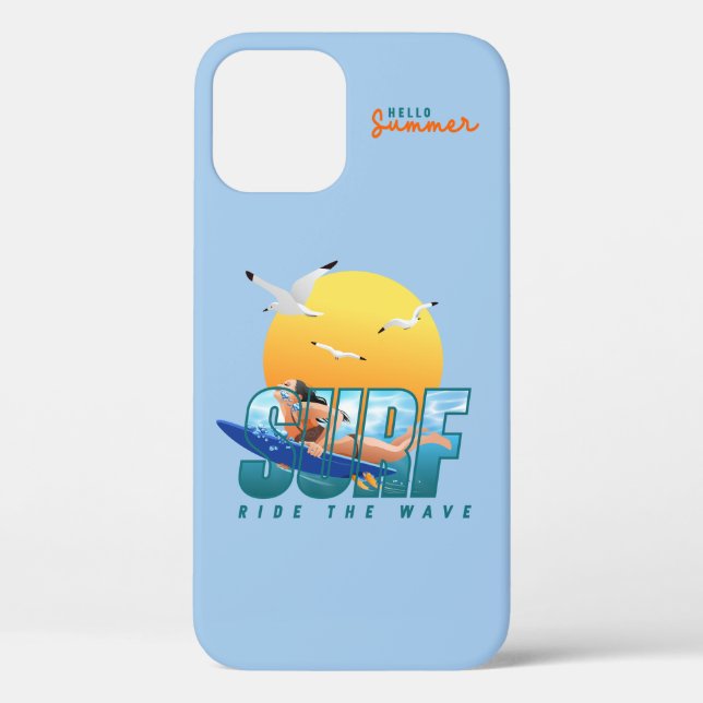 Coques Case-Mate iPhone Le surfeur chevauche la vague | (F) (Verso)