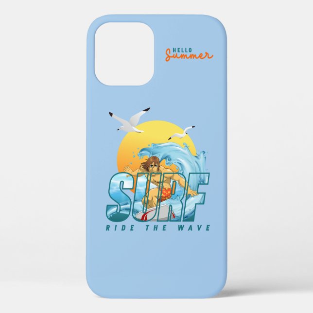 Coques Case-Mate iPhone Le surfeur chevauche la vague | (M) (Verso)