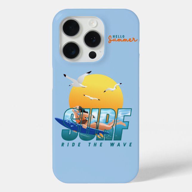 Coques Case-Mate iPhone Le surfeur monte la vague | (F) (Verso)