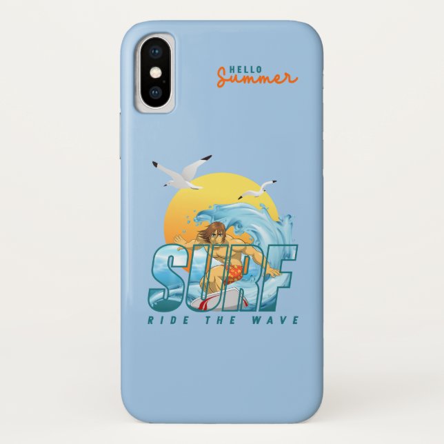 Coques Case-Mate iPhone Le surfeur monte la vague | (M) (Dos)