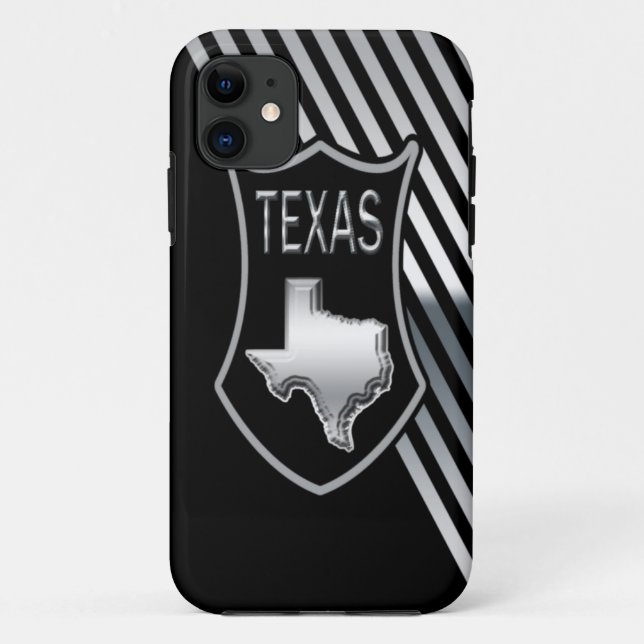 Coques Case-Mate iPhone Le Texas argenté et noir (Dos)