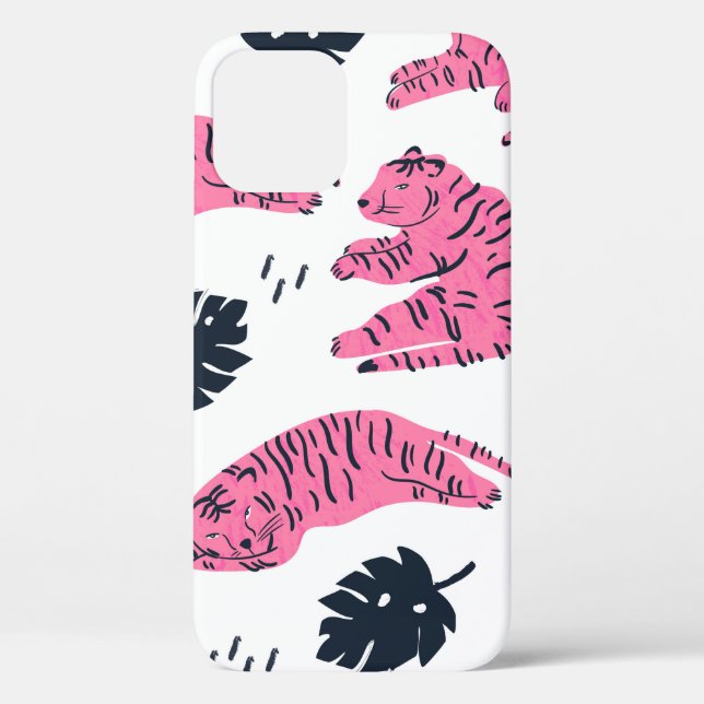 Coques Case-Mate iPhone Le tigre rose se trouve dans différentes positions (Verso)