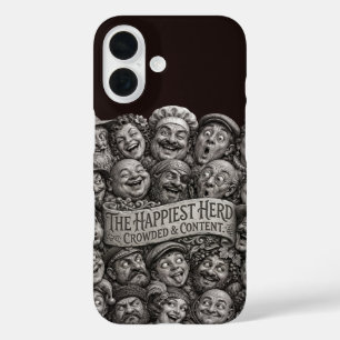 Coque Pour iPhone 16 Le troupeau le plus heureux Visages sculptés bondé