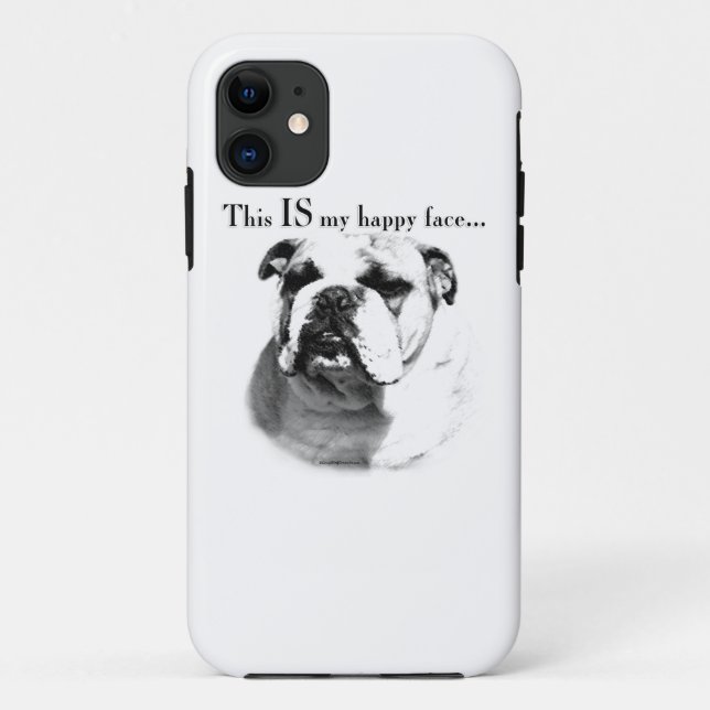 Coques Case-Mate iPhone Le visage joyeux de Bulldog (Dos)