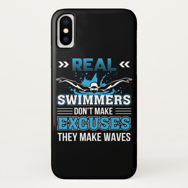 Coques Case-Mate iPhone Le vrai nageur ne font pas des excuses qu'elles (Dos)