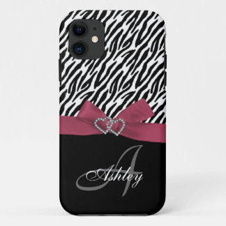 Coque Case-Mate Pour iPhone Le zèbre rose et noir personnalisé barre le