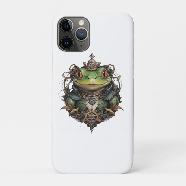 Coques Case-Mate iPhone "Leap mécanique : La grenouille verte Steampunk" (Dos)