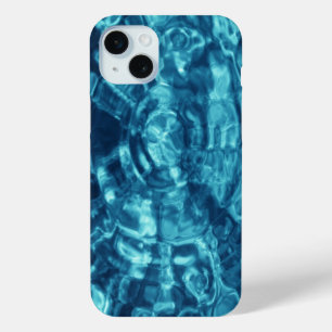 Coque iPhone 15 Mini L'eau bleue ondule la caisse dure plus de l'iPhone