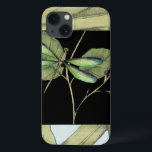 Case-Mate iPhone Case Leaves with Dragonfly Inset by Jennifer Goldberger<br><div class="desc">This drawing of leaves by Jennifer Goldberger features an inset of a dragonfly on a black background. The nighttime feel of the inset contrasts nicely with the daytime feel of the print of leaves. Get yours today!</div>